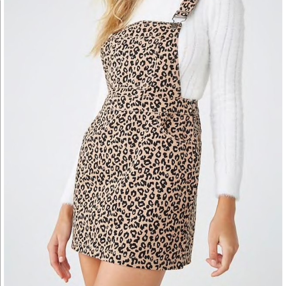 Forever 21 leopard denim dress